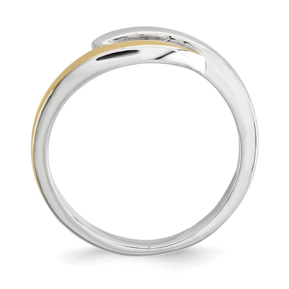 Sterling Silver w/9k Gold Accent Polished & Satin Ring