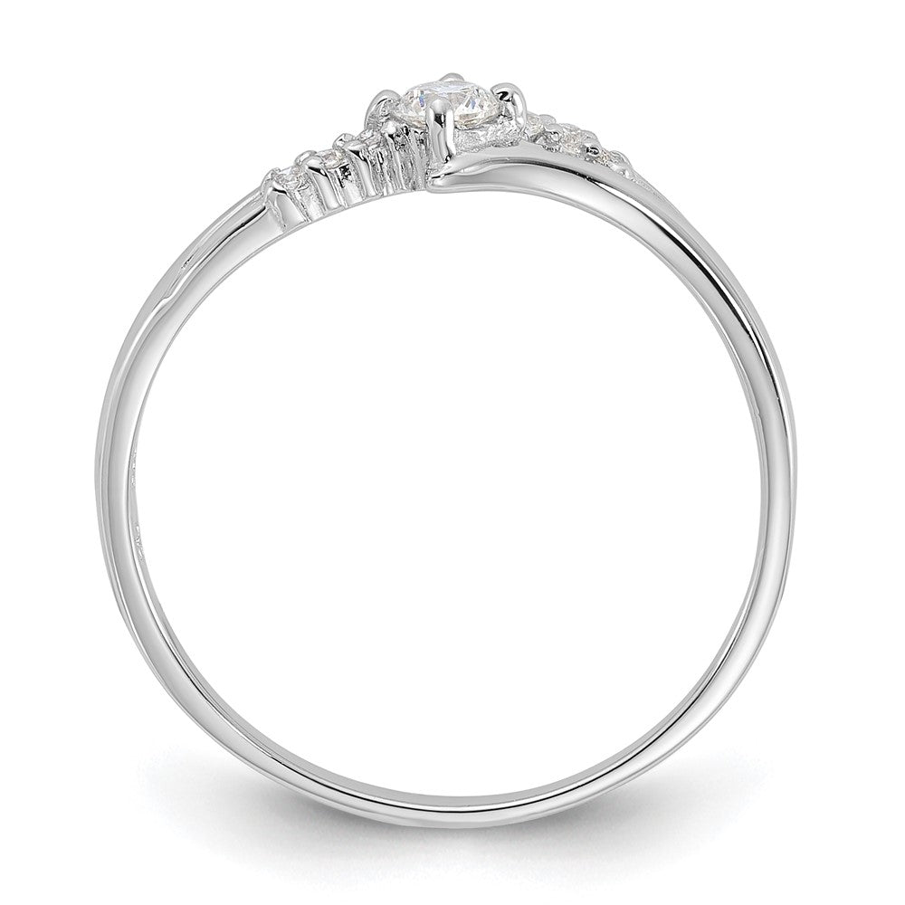 Sterling Silver Rhodium-plated and CZ Ring