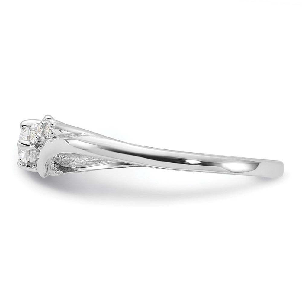 Sterling Silver Rhodium-plated and CZ Ring