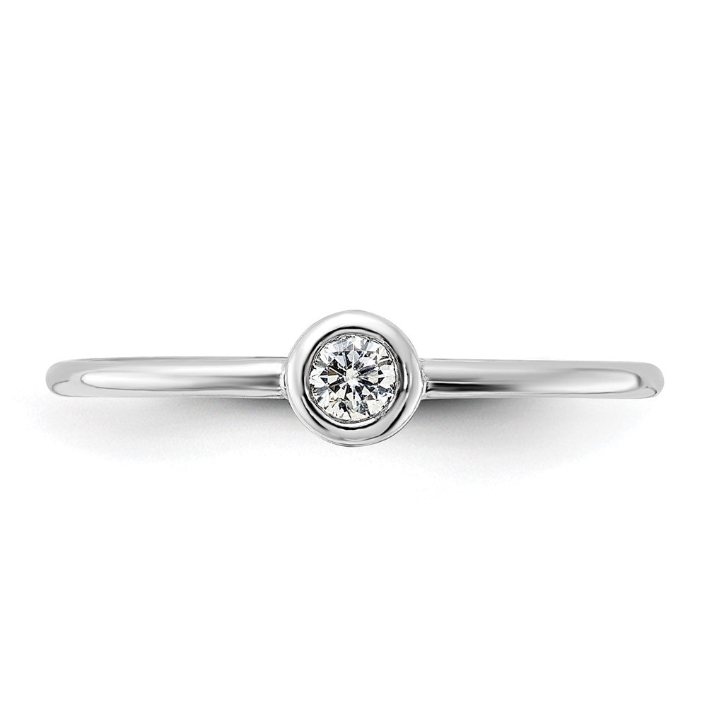 Sterling Silver Rhodium-plated Polished CZ Circle Ring