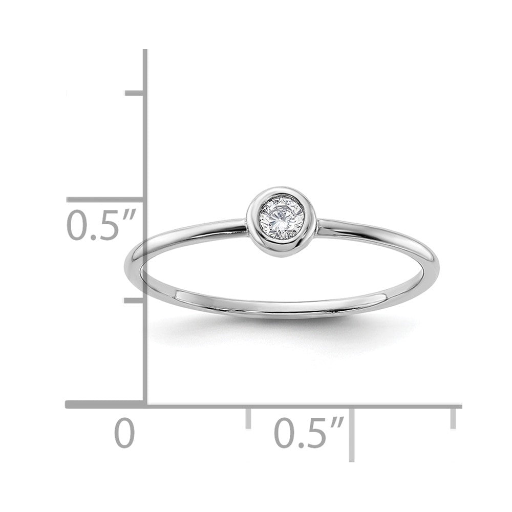 Sterling Silver Rhodium-plated Polished CZ Circle Ring