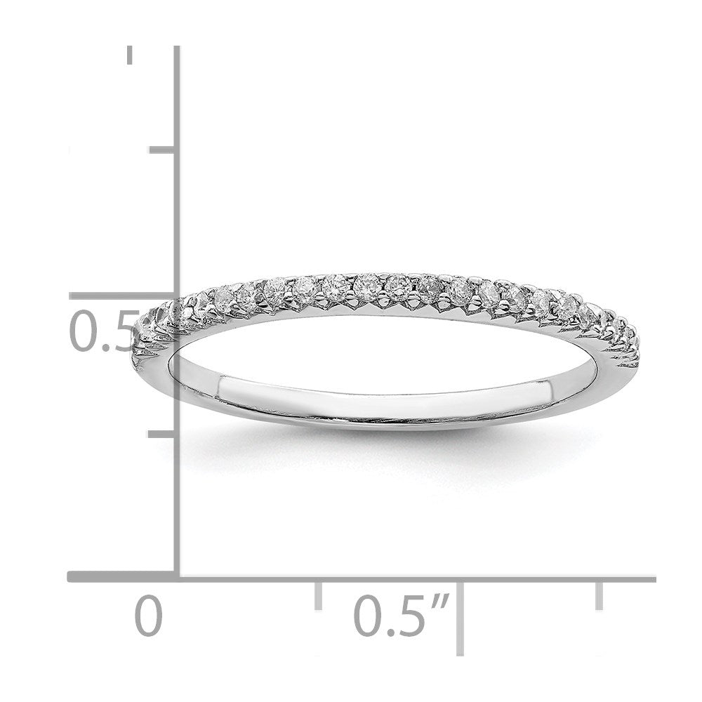 Sterling Silver Rhodium-plated Polished CZ Ring