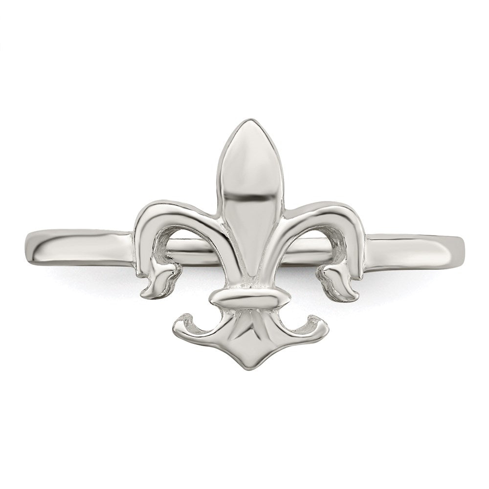 Sterling Silver Polished Fleur De Lis Ring