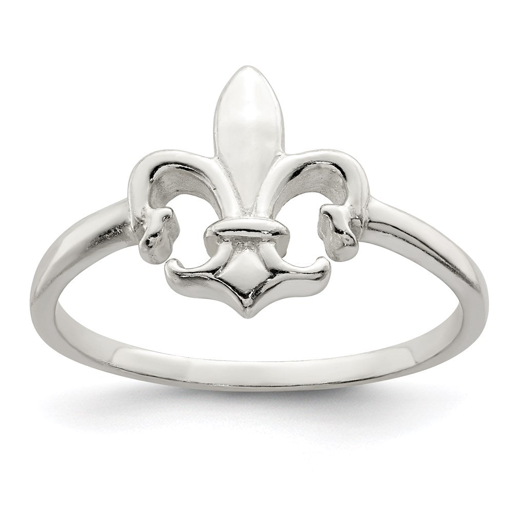 Sterling Silver Polished Fleur De Lis Ring