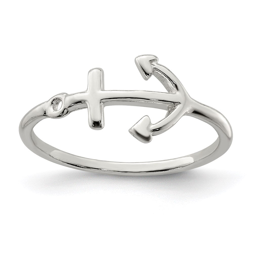 Sterling Silver Polished Anchor Ring