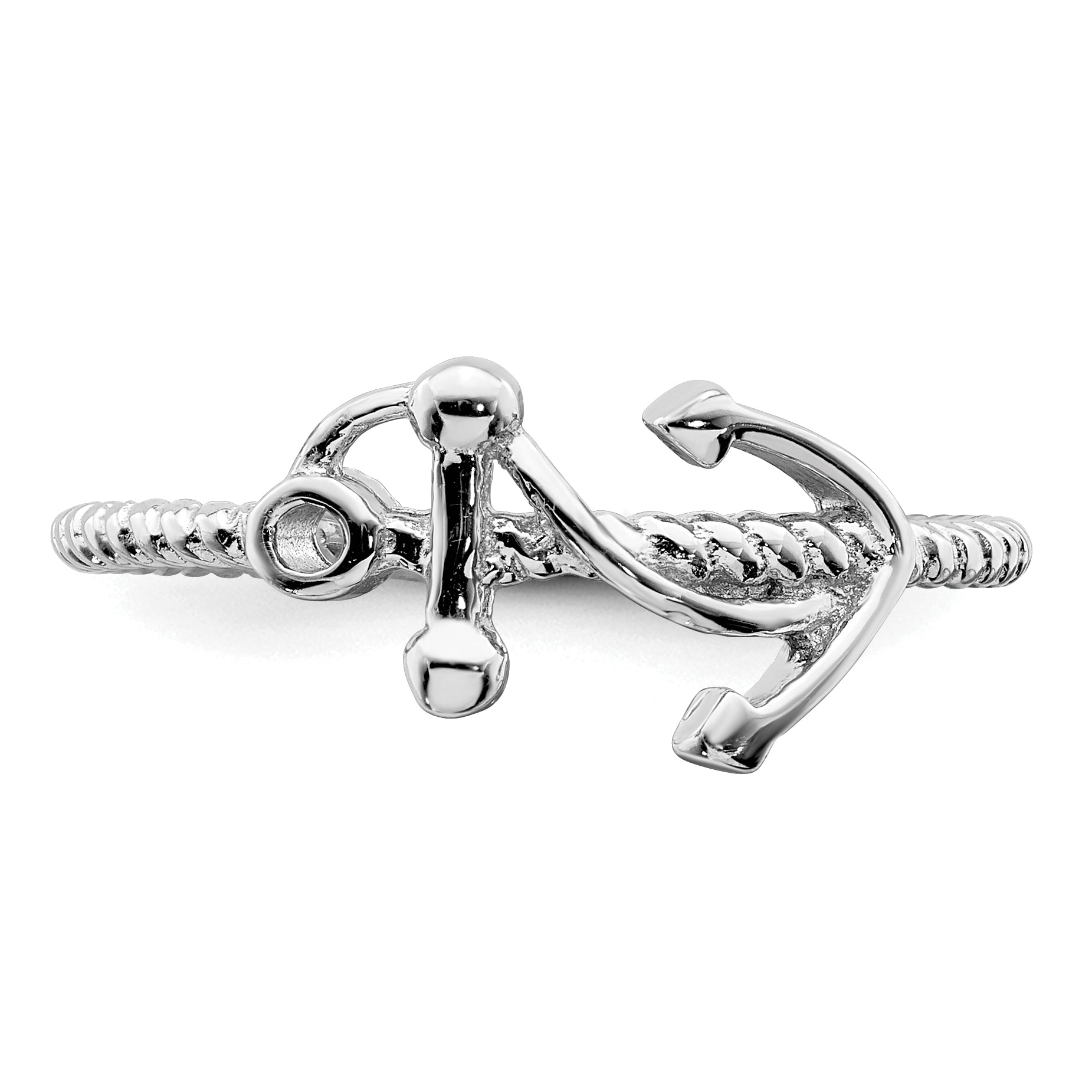 Sterling Silver Polished Anchor Ring