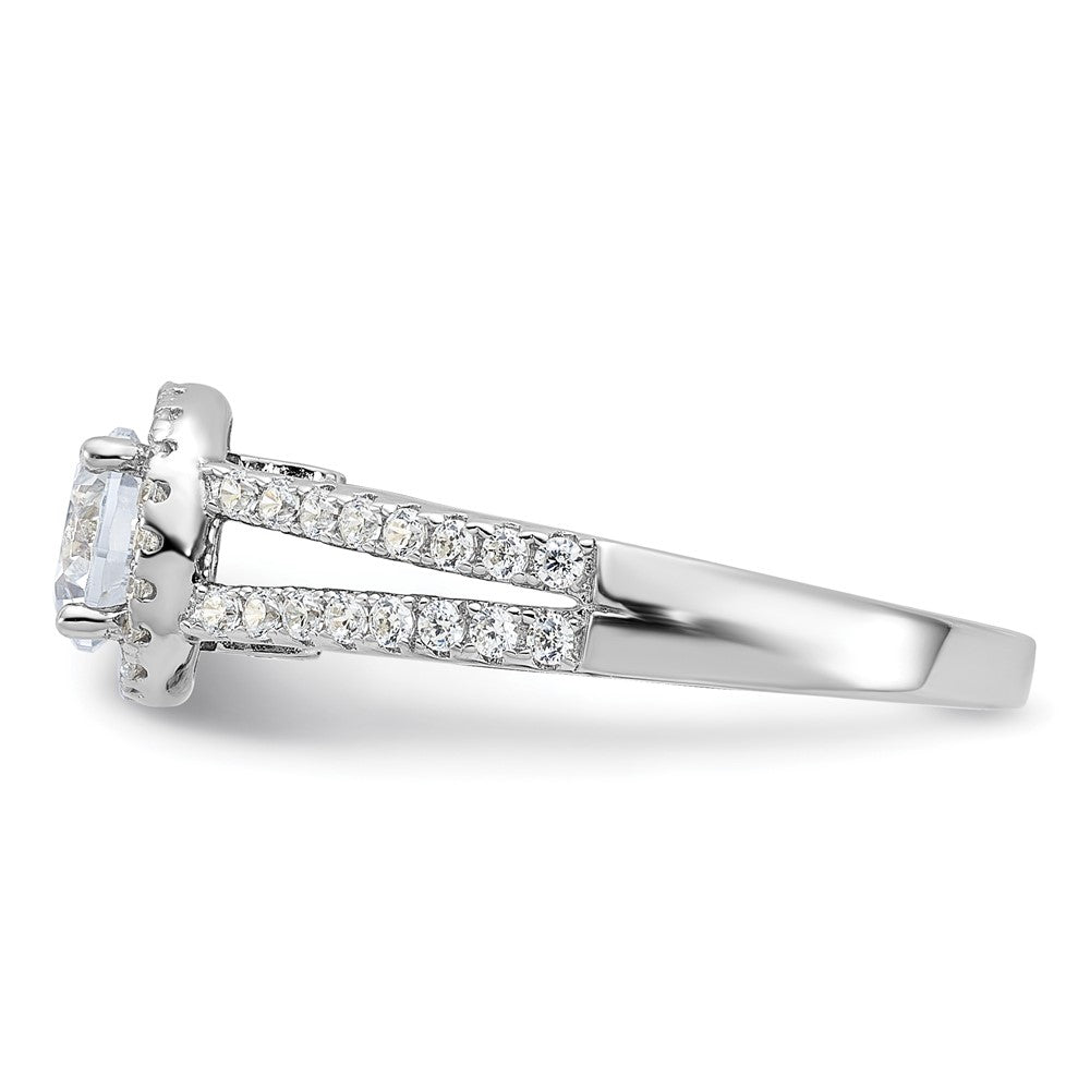 Sterling Silver Rhodium-plated & CZ Ring