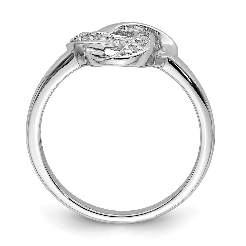 Sterling Silver Rhodium-plated CZ Knot Ring