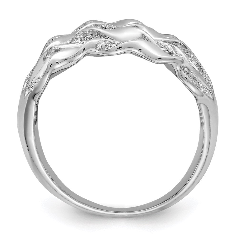 Sterling Silver Rhodium-plated CZ Ring