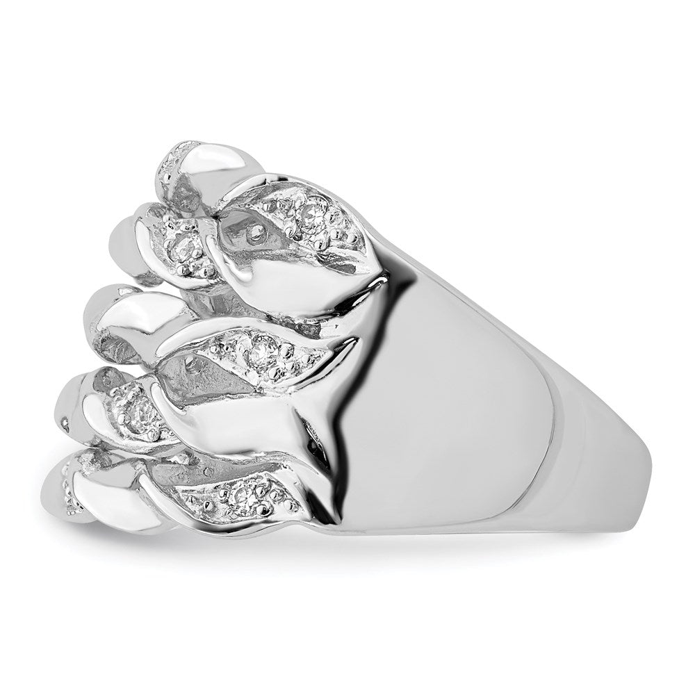 Sterling Silver Rhodium-plated CZ Ring