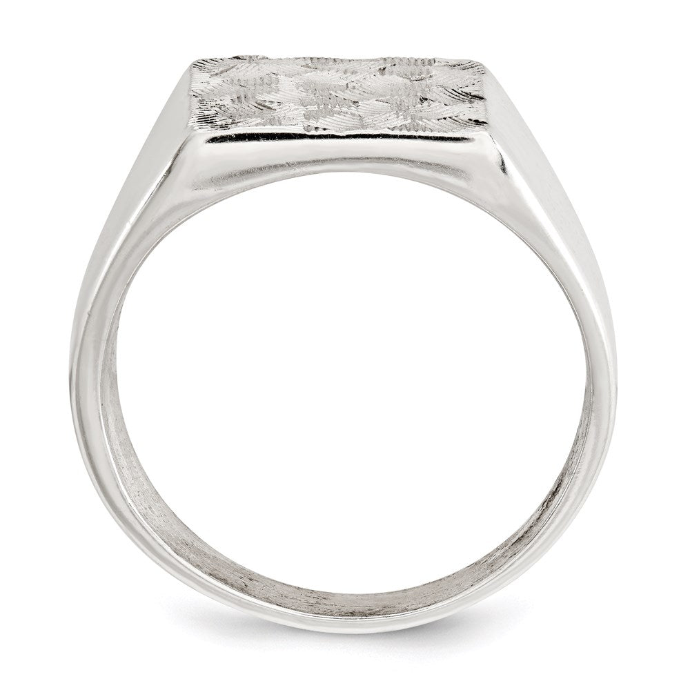 Sterling Silver Polished Textured Ring