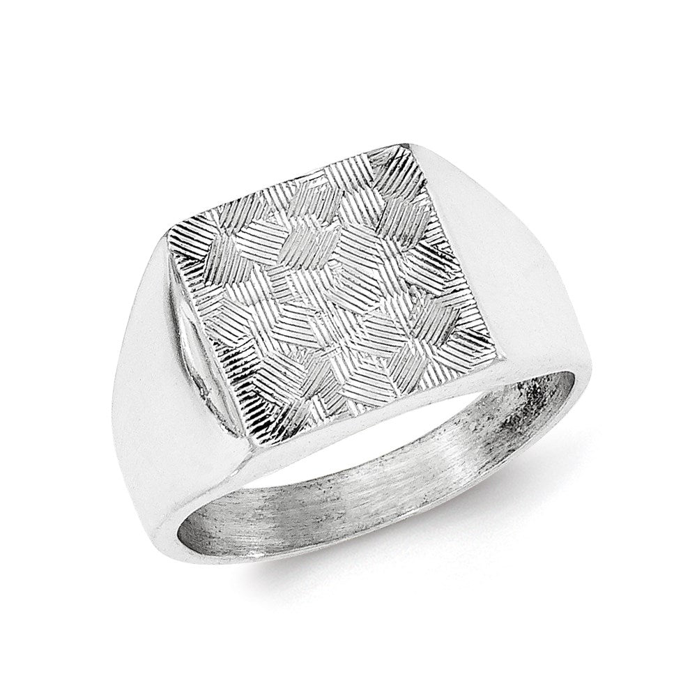 Sterling Silver Polished Textured Ring