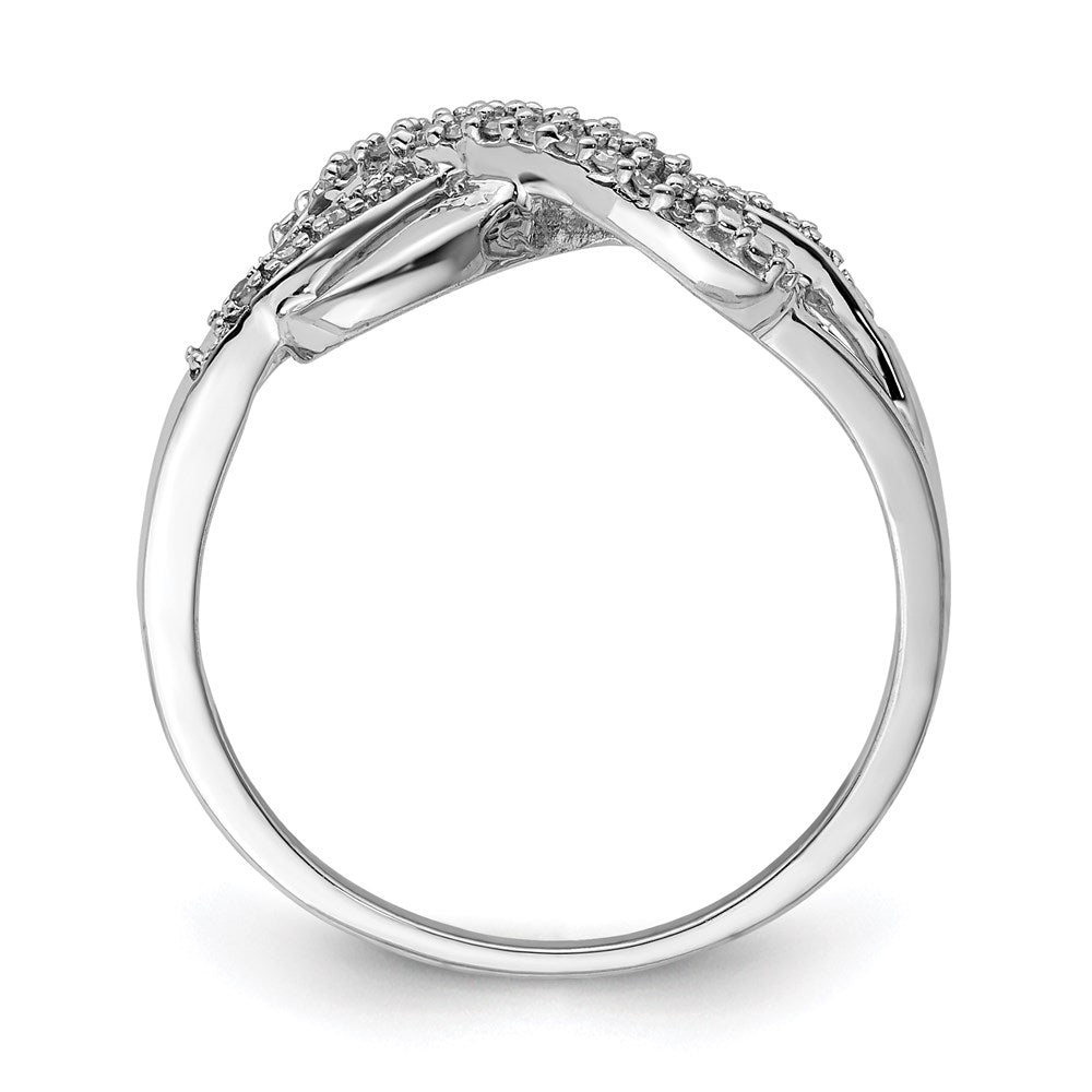 Sterling Silver Rhodium Plated Diamond Infinity Ring