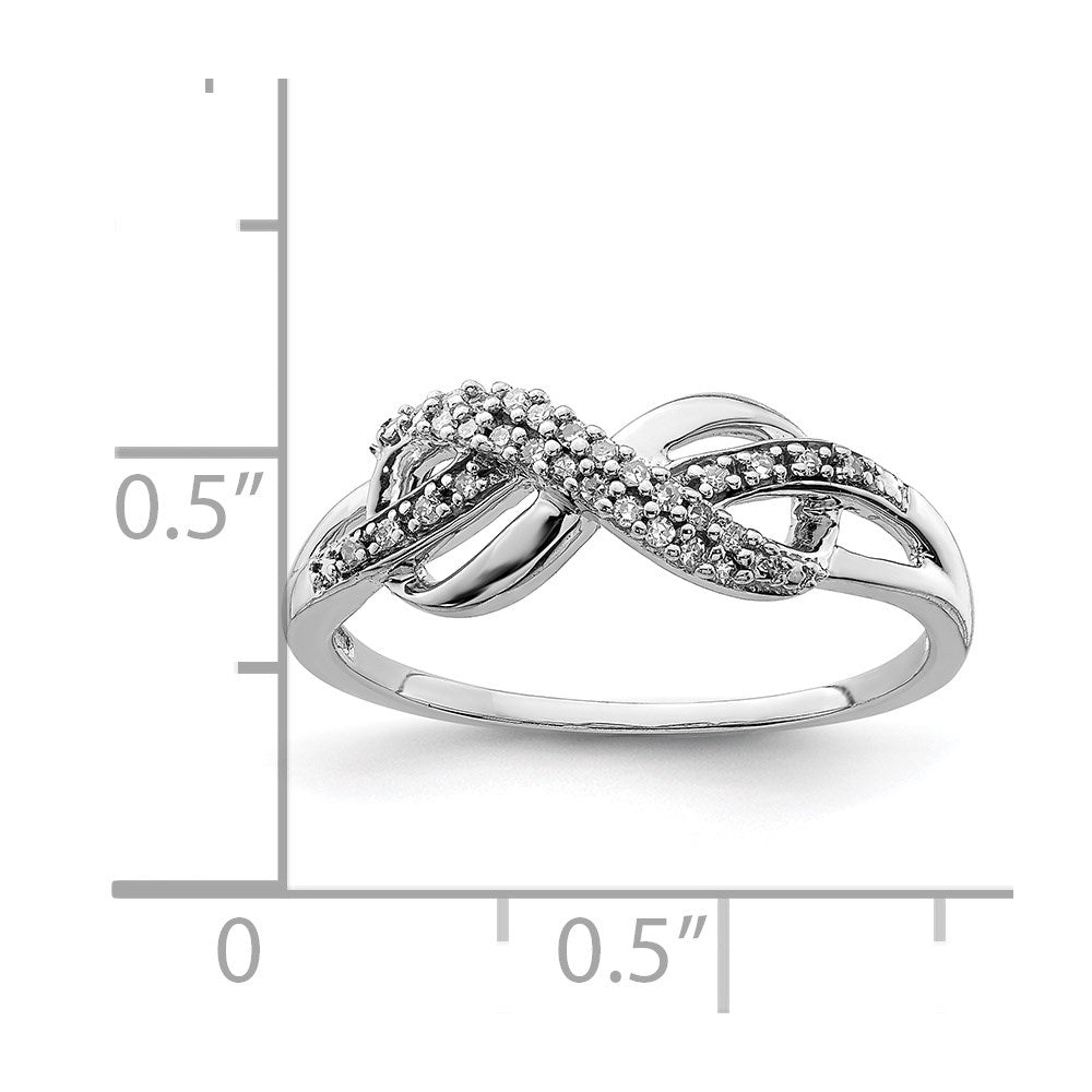 Sterling Silver Rhodium Plated Diamond Infinity Ring