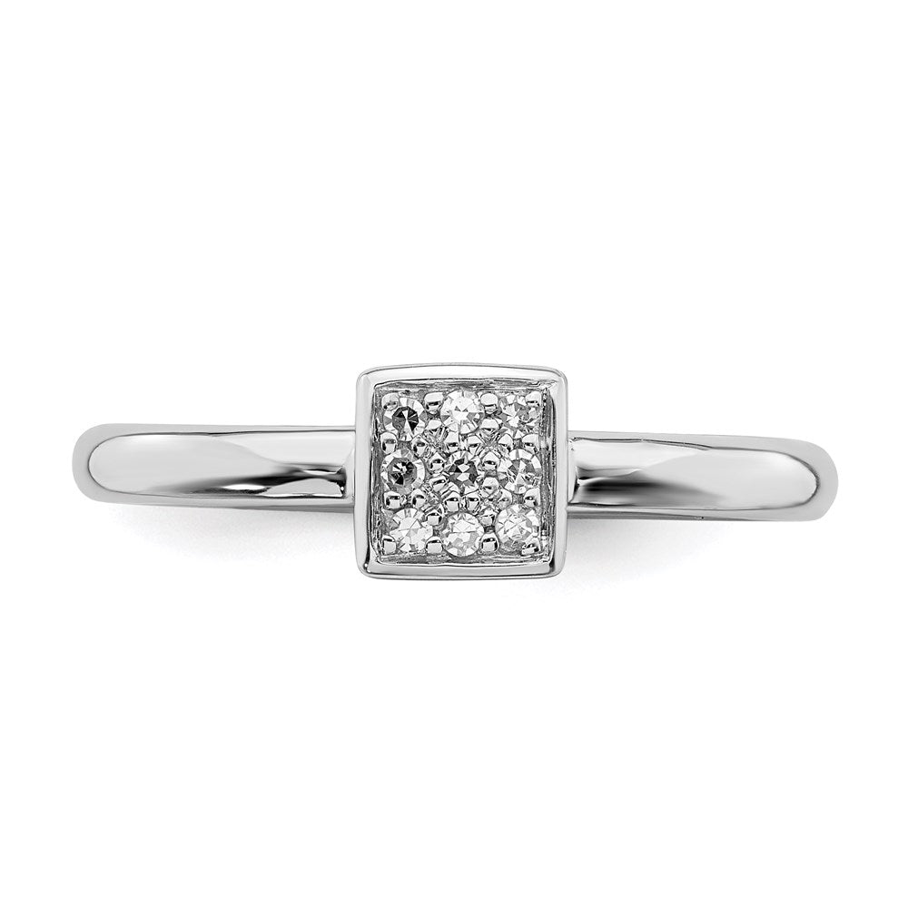 Sterling Silver Rhodium Plated Diamond Ring