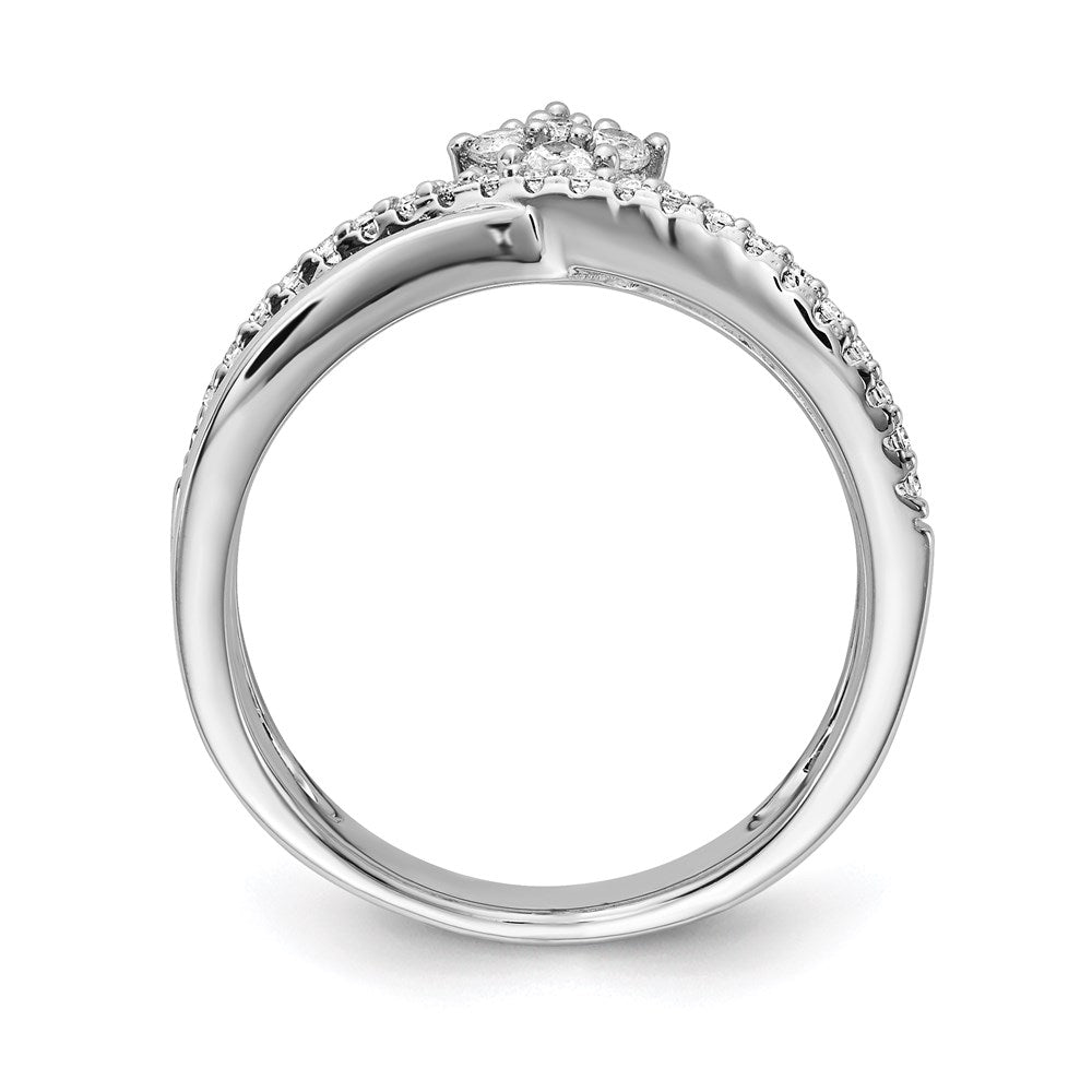 Sterling Shimmer Sterling Silver Rhodium-plated 27 Stone CZ Ring