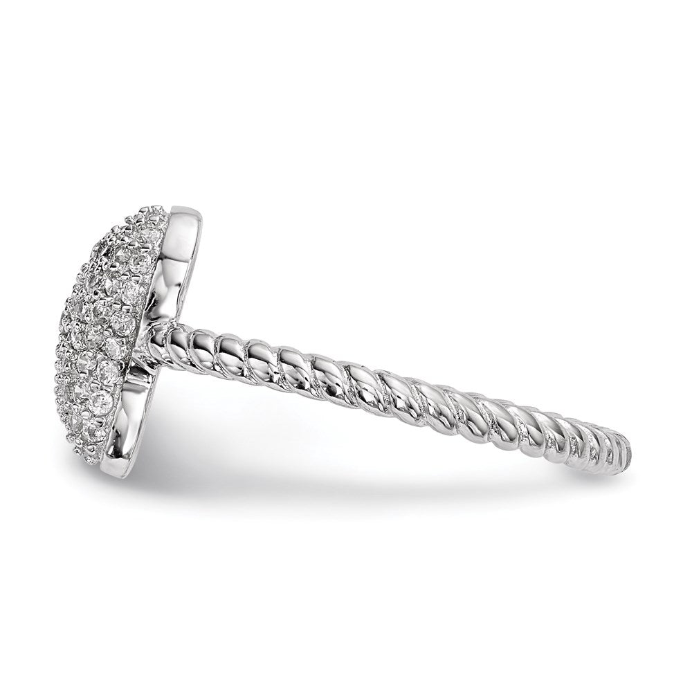 Sterling Silver Rhodium-plated CZ Butterfly Ring