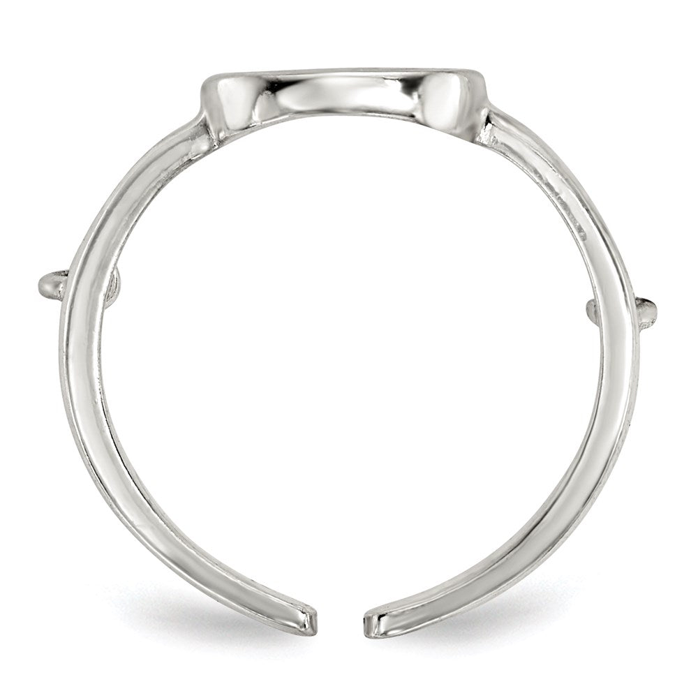 Sterling Silver Polished Chain & Peace Double Ring