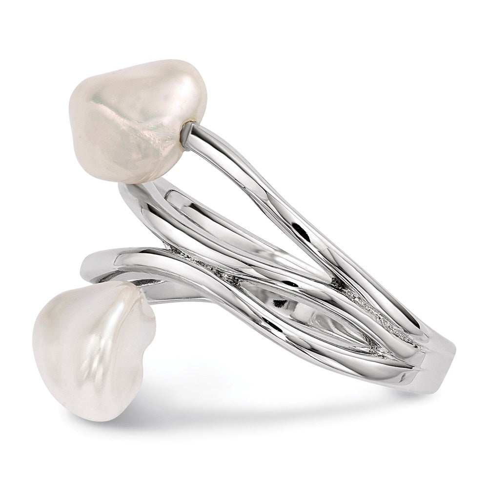 Sterling Silver RH 7-8mm White Baroque FWC Pearl Ring