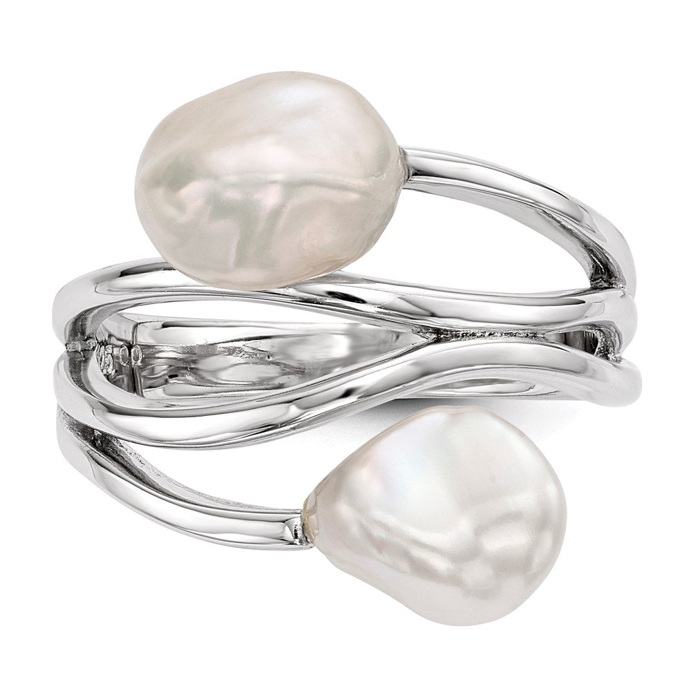 Sterling Silver RH 7-8mm White Baroque FWC Pearl Ring