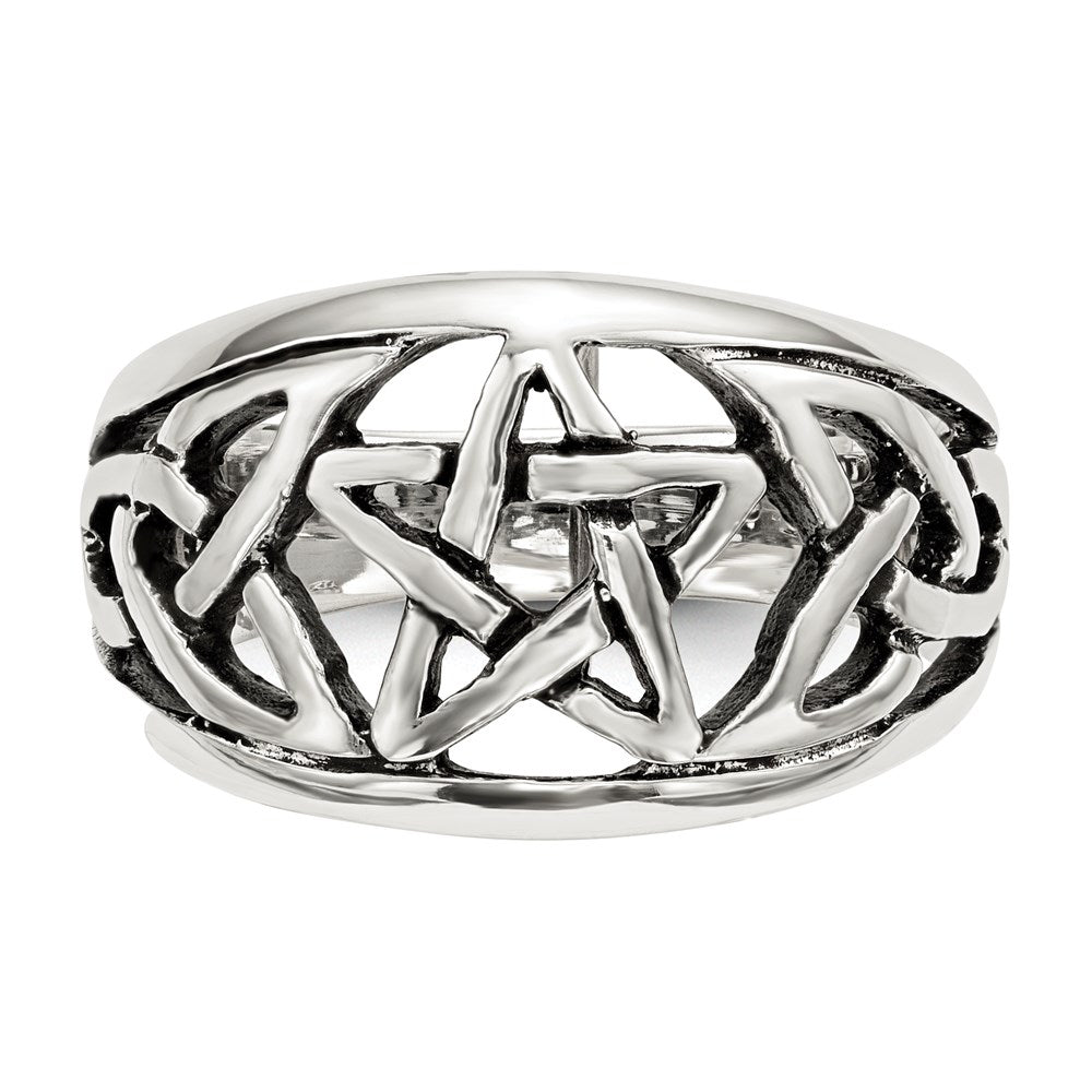 Sterling Silver Oxidized Star Ring