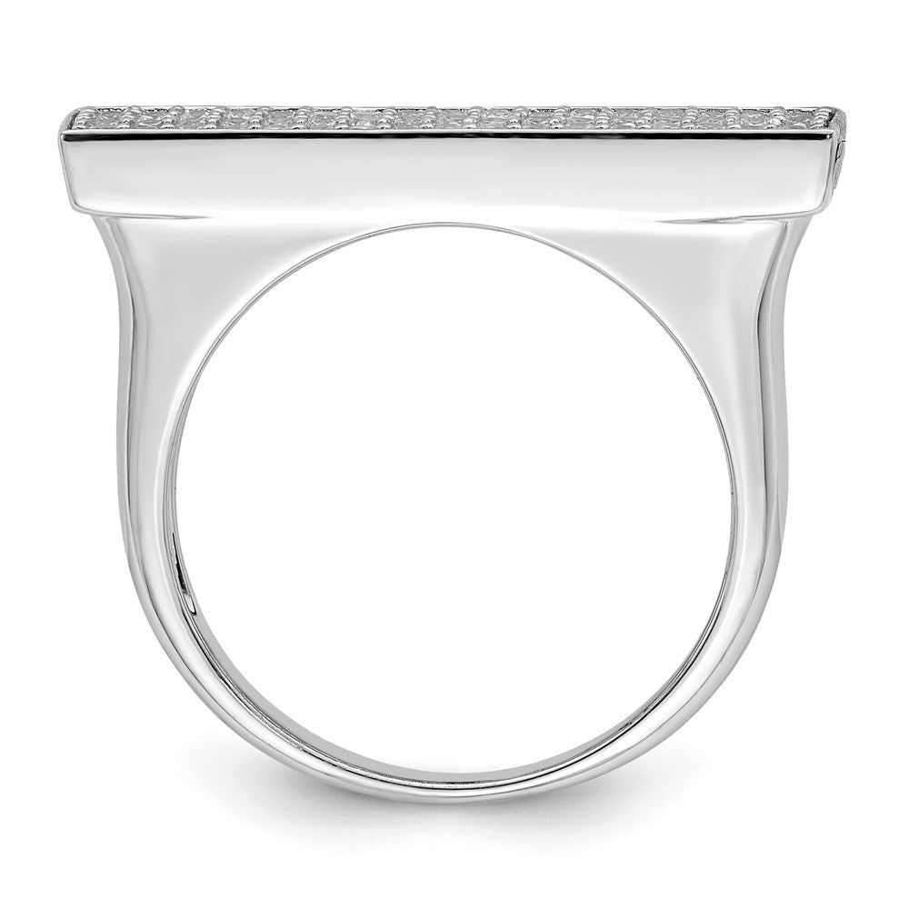 Sterling Silver Rhodium-plated CZ Ring