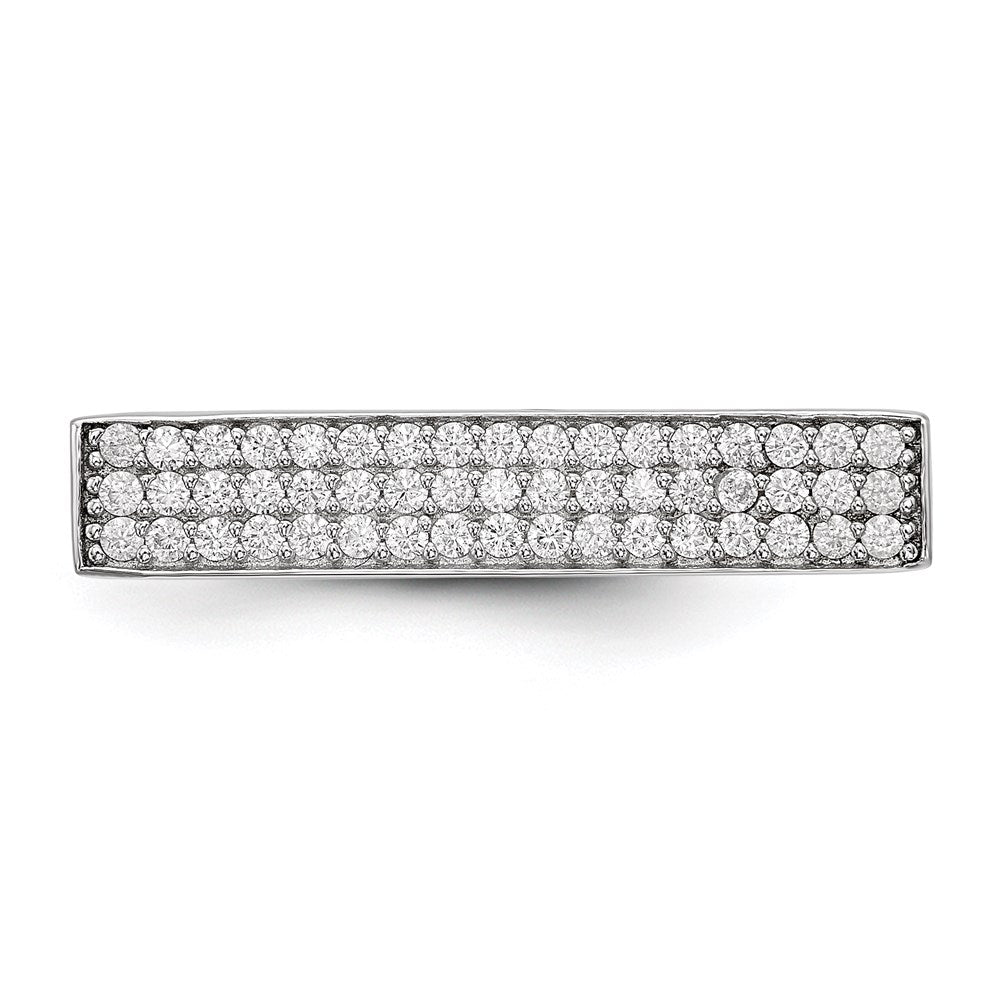 Sterling Silver Rhodium-plated CZ Ring