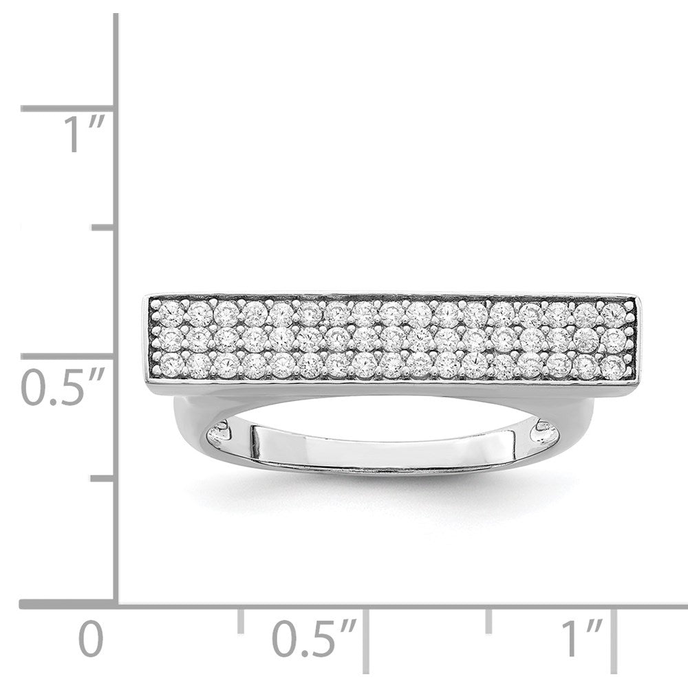 Sterling Silver Rhodium-plated CZ Ring