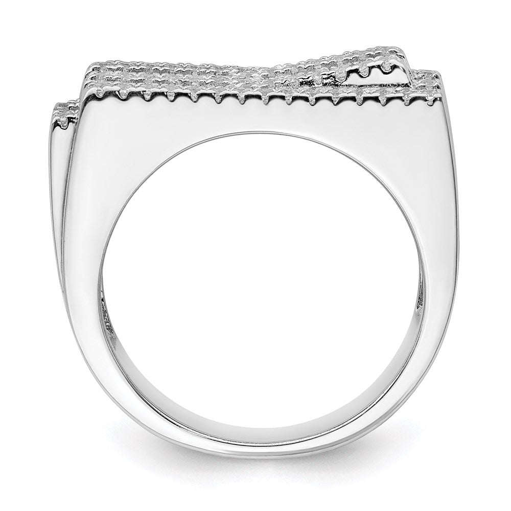 Sterling Silver Rhodium-plated CZ Ring