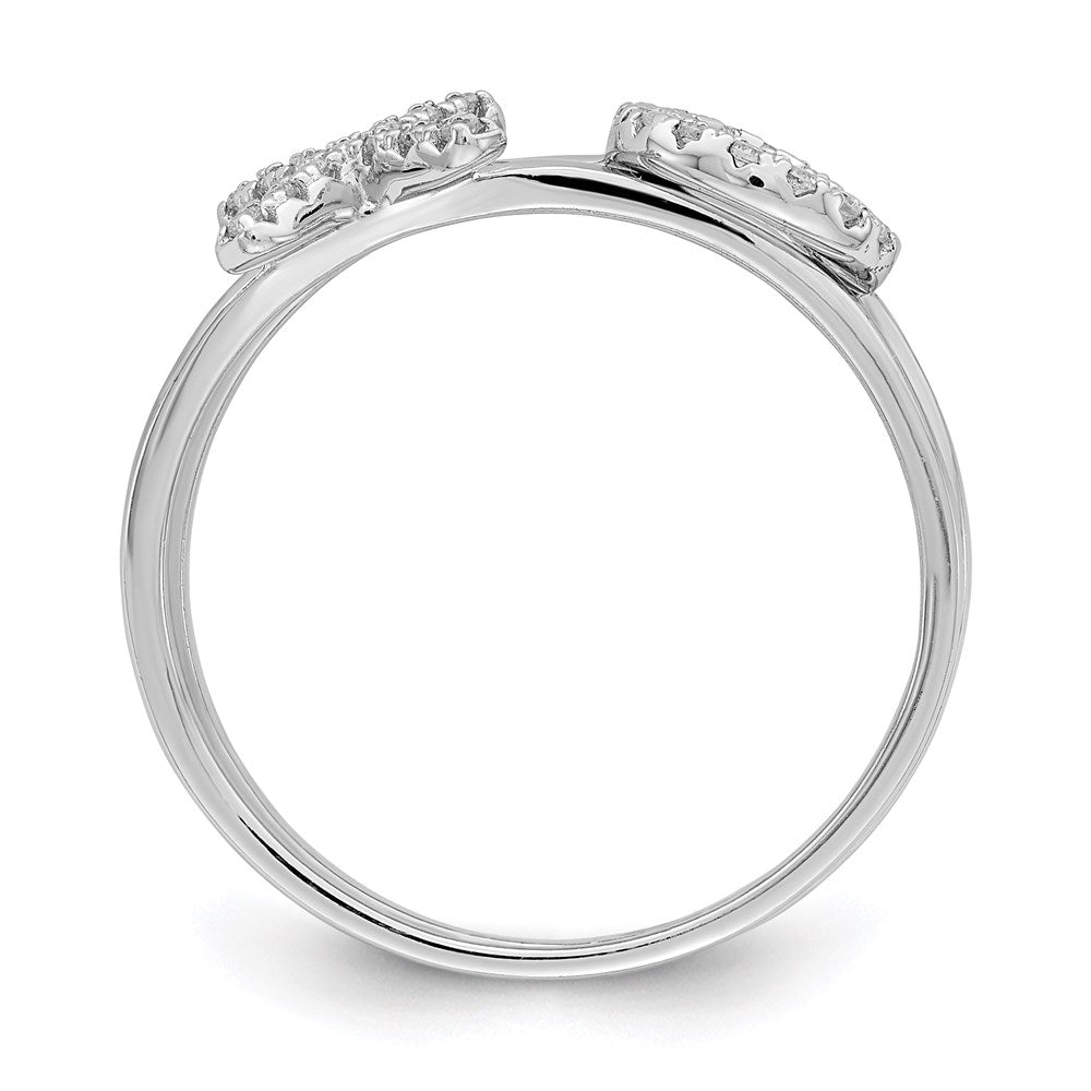 Sterling Silver Rhodium-plated CZ X & O 2-Ring Set