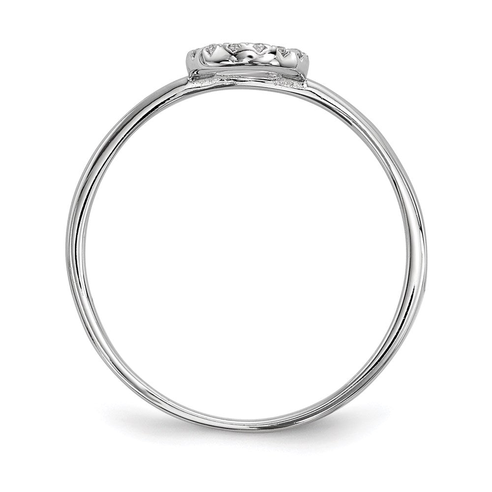 Sterling Silver Rhodium-plated CZ X & O 2-Ring Set