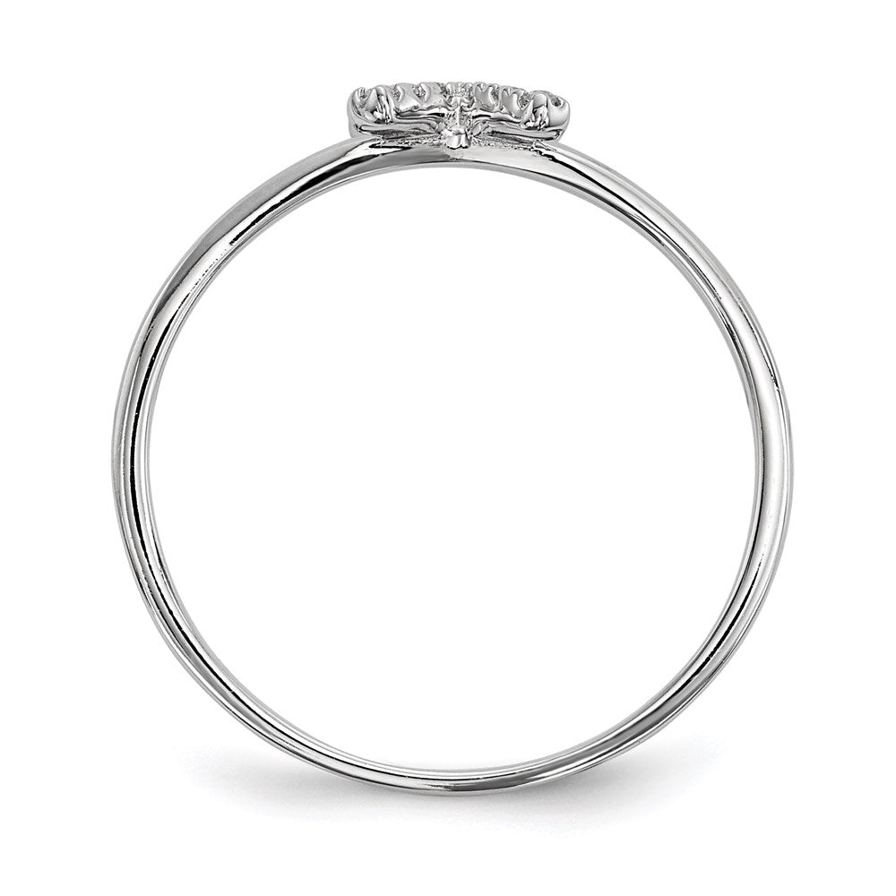 Sterling Silver Rhodium-plated CZ X & O 2-Ring Set