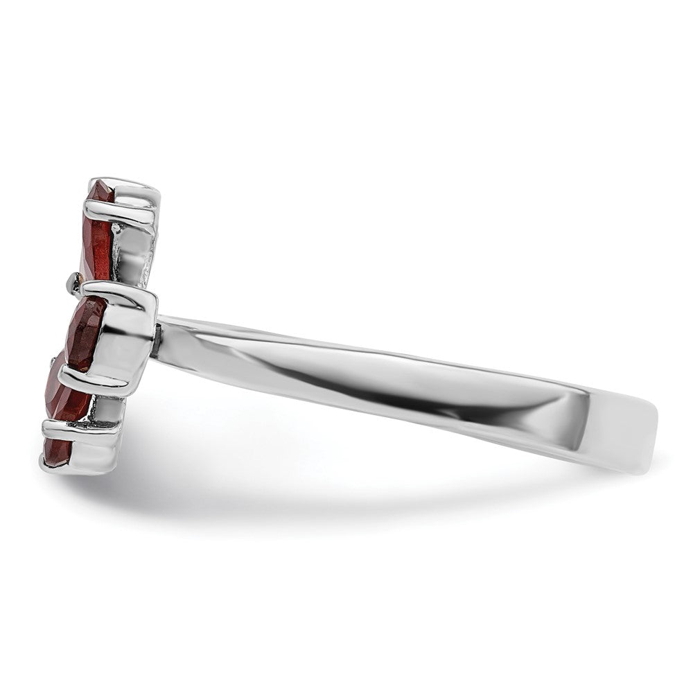 Sterling Silver Rhodium-plated Garnet Ring