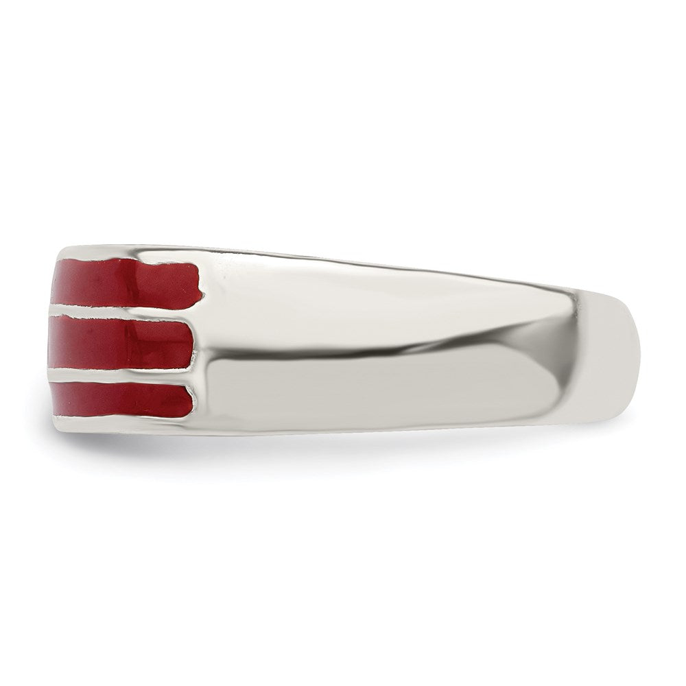 Sterling Silver Enameled Flag Toe Ring