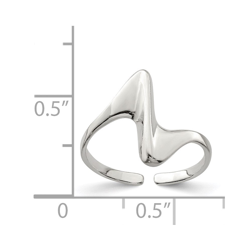 Sterling Silver Adjustable Polished Toe Ring