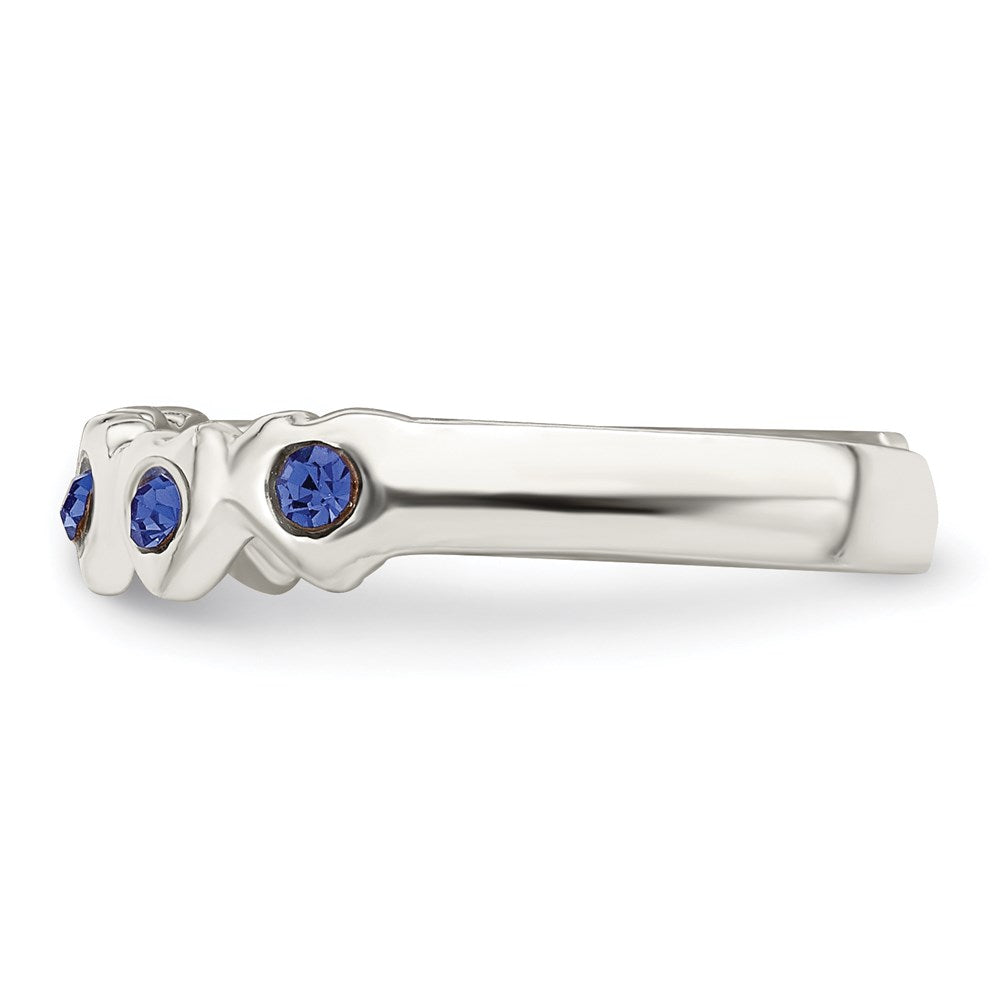 Sterling Silver Blue CZ Heart Toe Ring