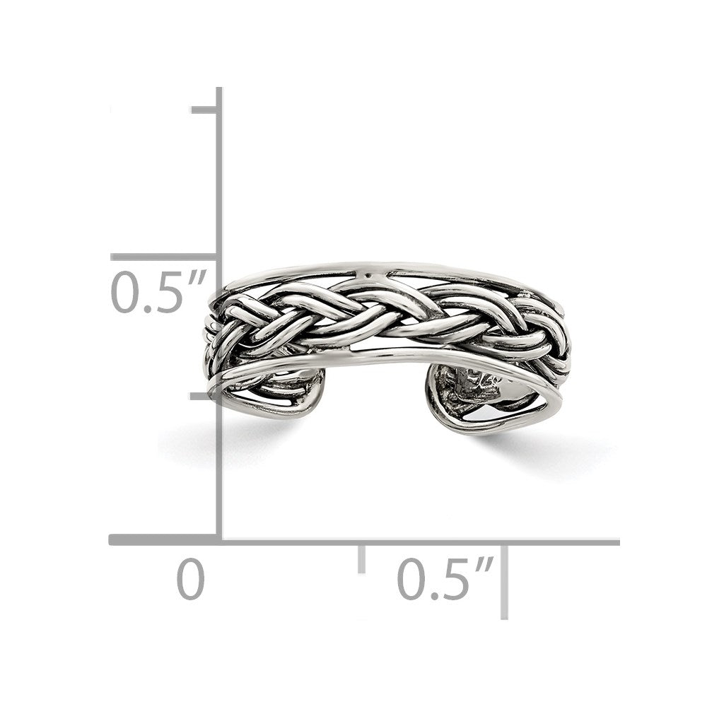 Sterling Silver Antiqued Toe Ring