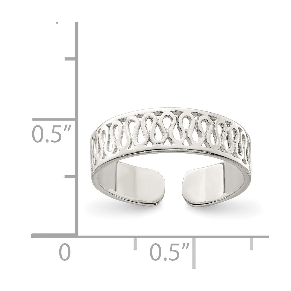 Sterling Silver Solid Toe Ring