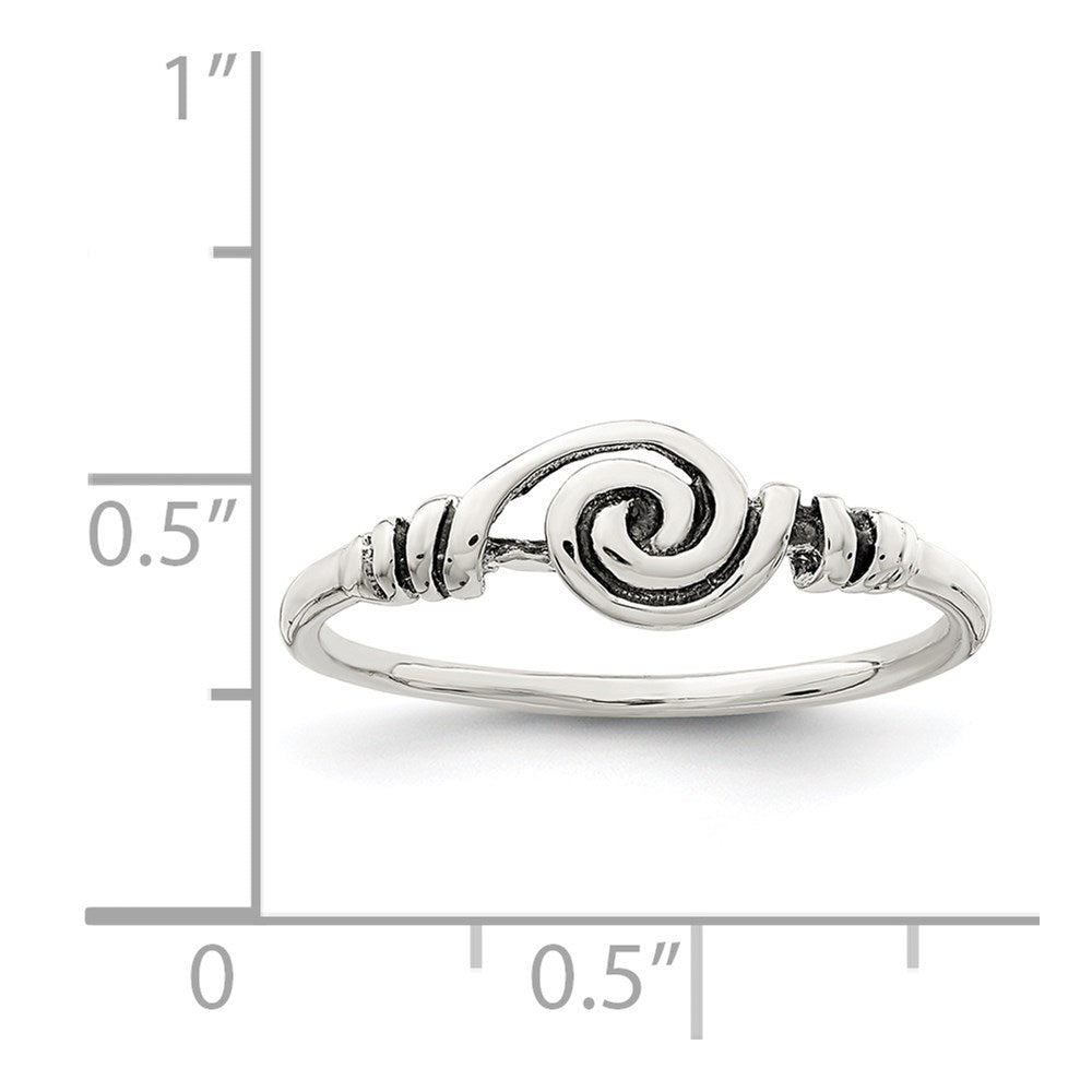 Sterling Silver Antiqued Swirl Ring