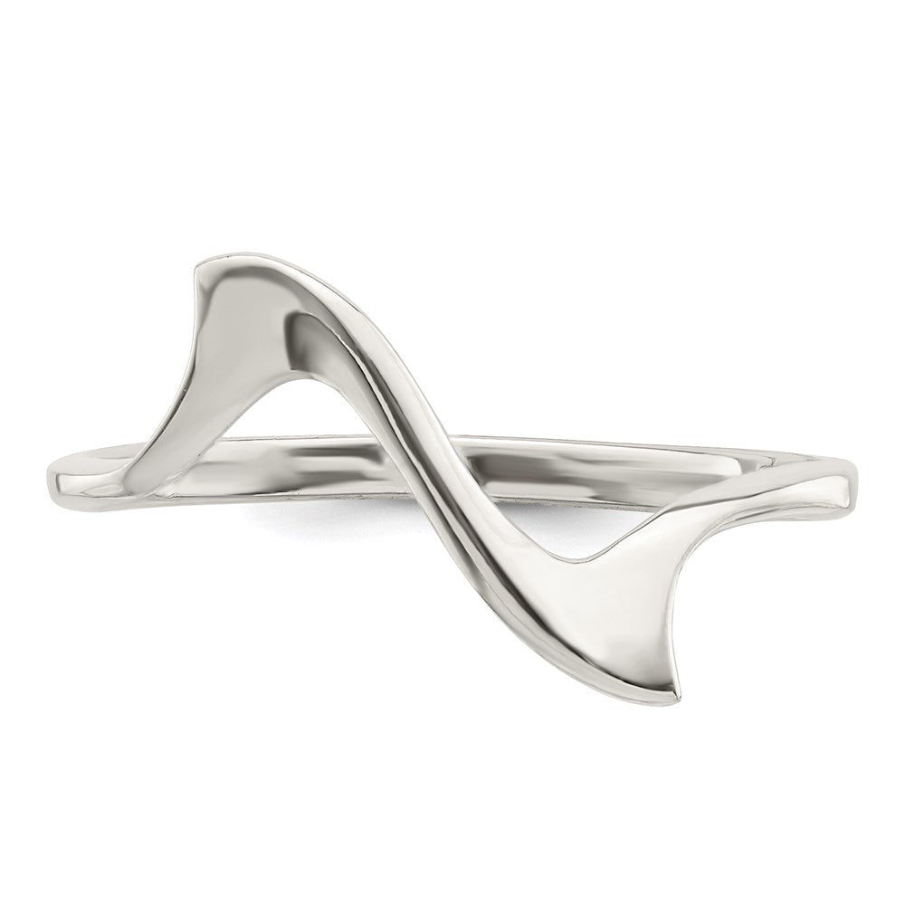 Sterling Silver Solid Wavy Ring