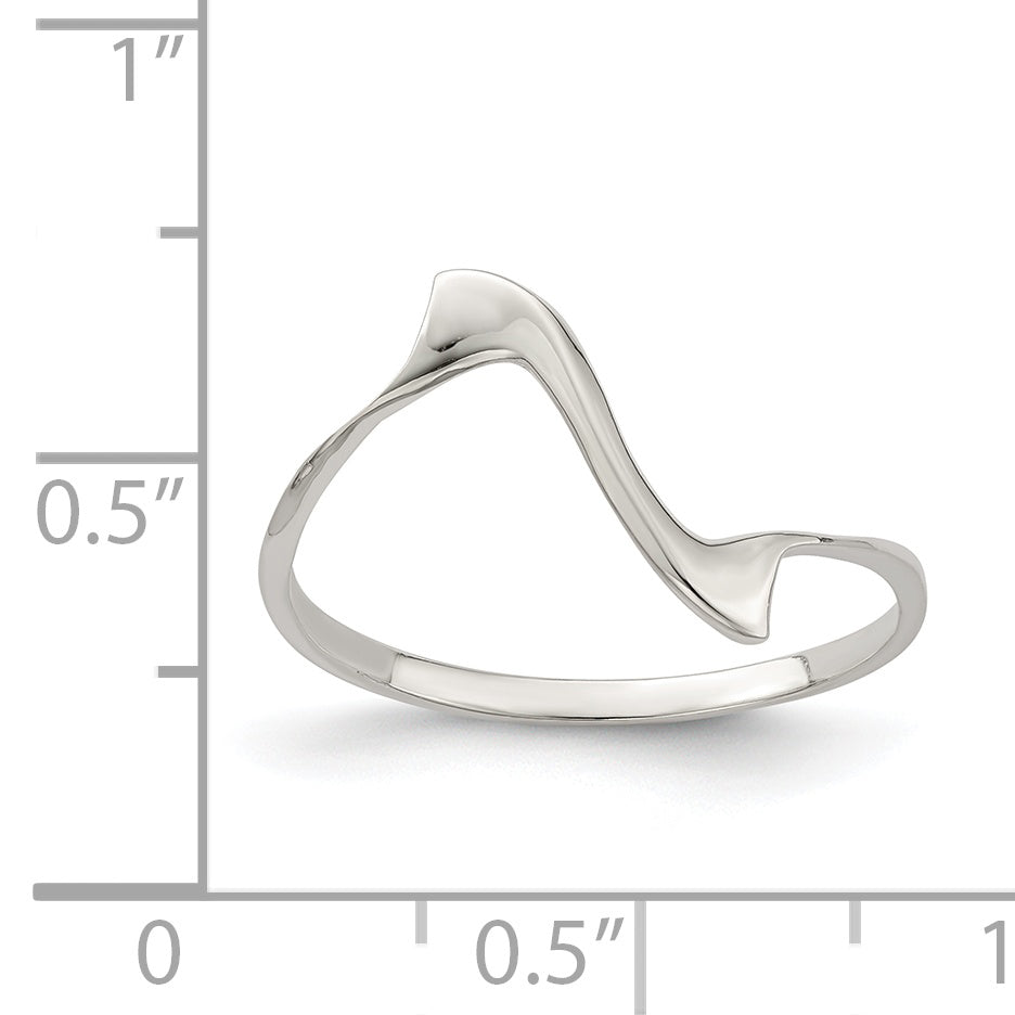 Sterling Silver Solid Wavy Ring