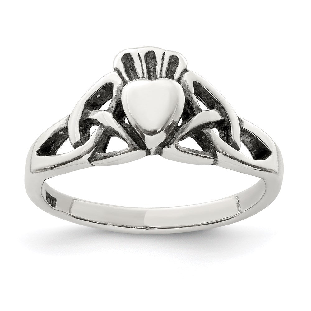 Sterling Silver Antiqued Claddagh Ring