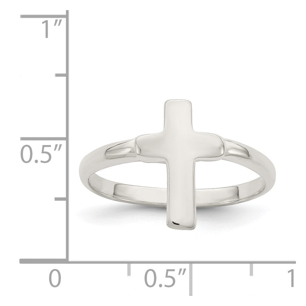 Sterling Silver Solid Cross Ring