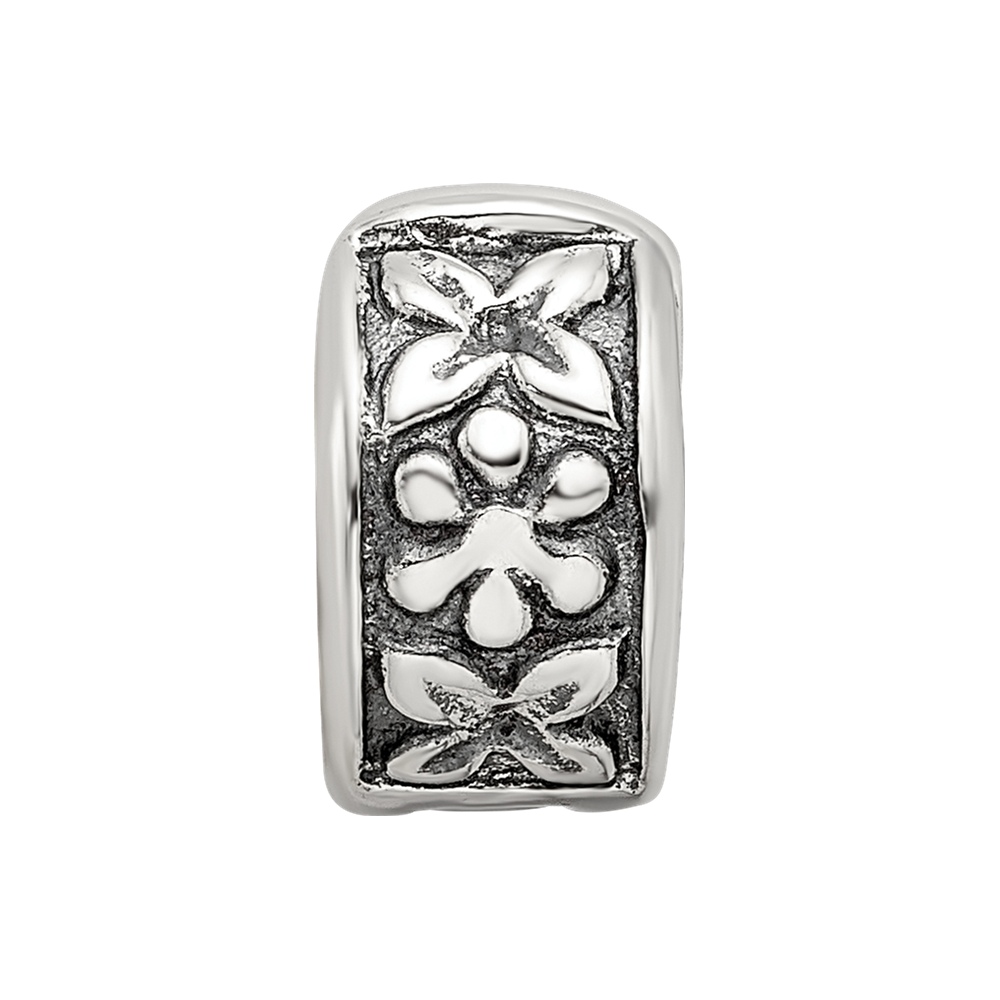 Sterling Silver Reflections Hinged Floral Clip Bead