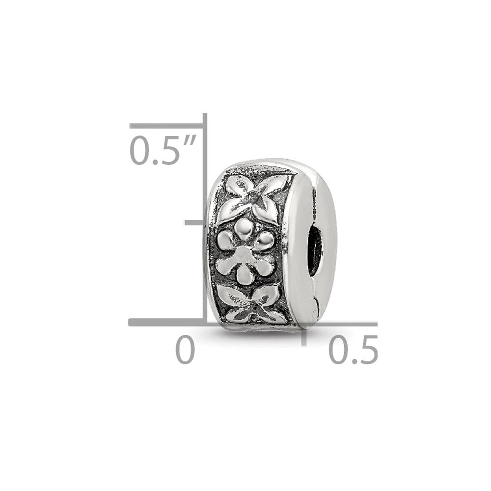 Sterling Silver Reflections Hinged Floral Clip Bead