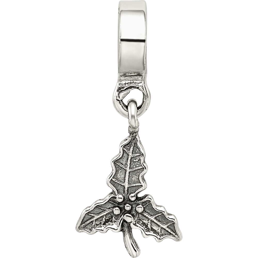 Sterling Silver Reflections Holly Leaf Dangle Bead