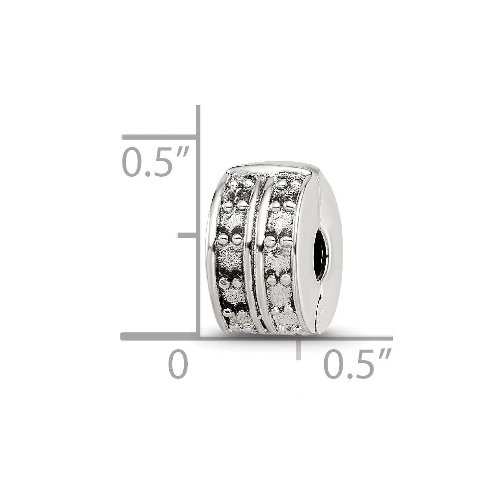 Sterling Silver Reflections Hinged Dotted Clip Bead