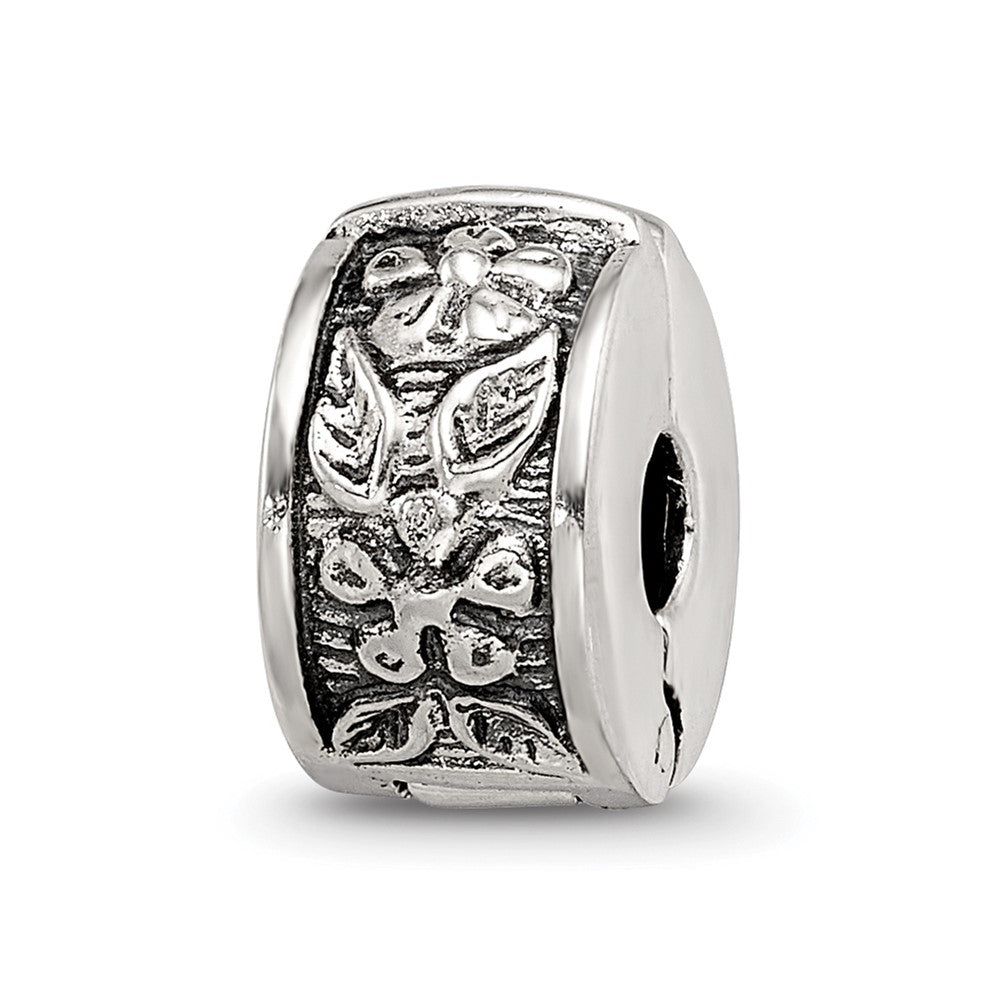 Sterling Silver Reflections Hinged Floral Clip Bead