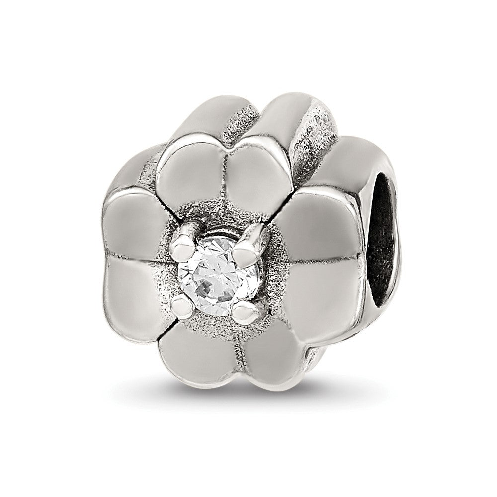 Sterling Silver Reflections CZ Clover Bead