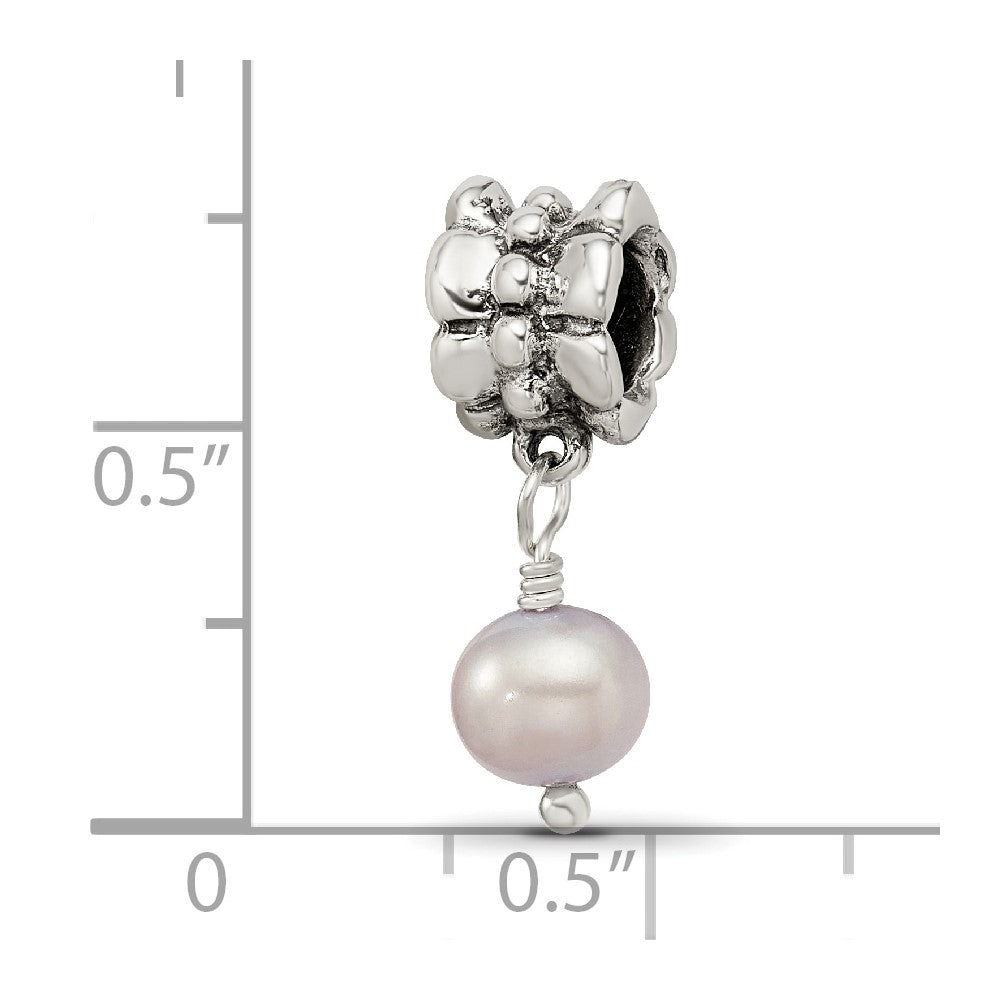 Sterling Silver Reflections Lavender FW. Cultured Pearl Dangle Bead